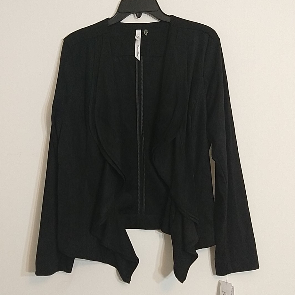 NY Collection Black Drop Front Blazer Jacket sz XL